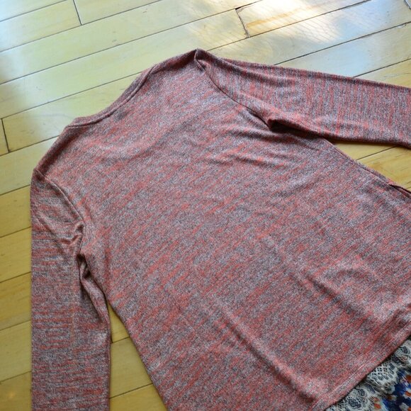 LOGO Lori Goldstein Space Dye Sweater Knit Top with Tier Red US S - Picture 10 of 12